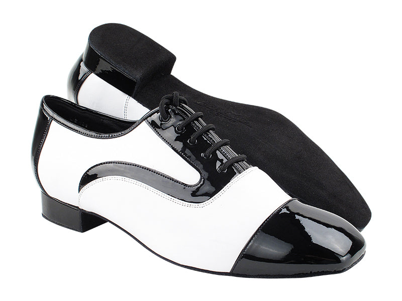 Men's Smooth/Standard C916102 Black Patent & White Leather