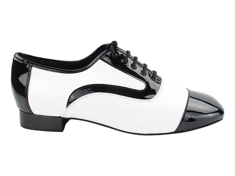 Men's Smooth/Standard C916102 Black Patent & White Leather