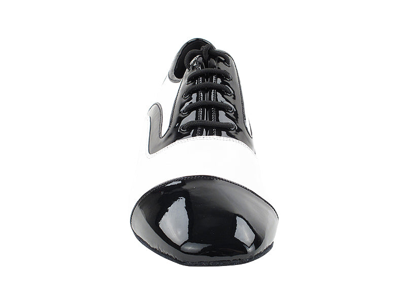 Men's Smooth/Standard C916102 Black Patent & White Leather