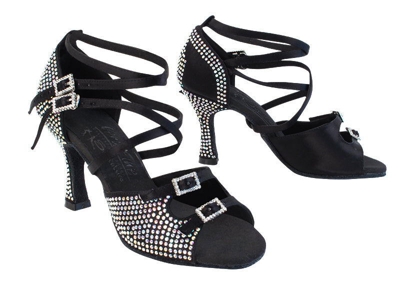 Ladies Crystal Collection S1004CC Black Satin