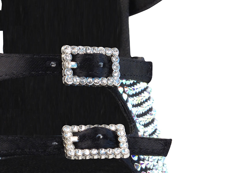 Ladies Crystal Collection S1004CC Black Satin