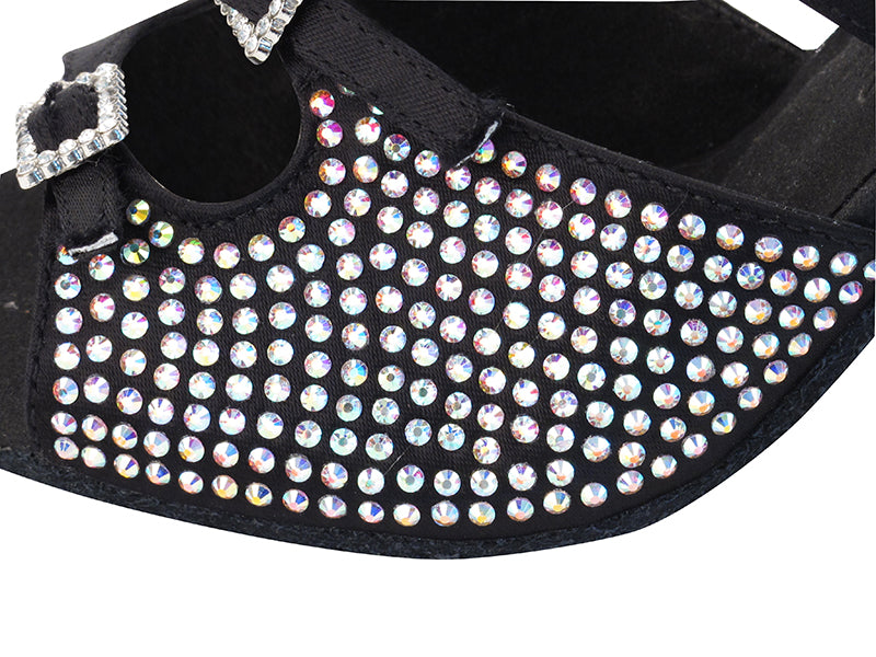 Ladies Crystal Collection S1004CC Black Satin