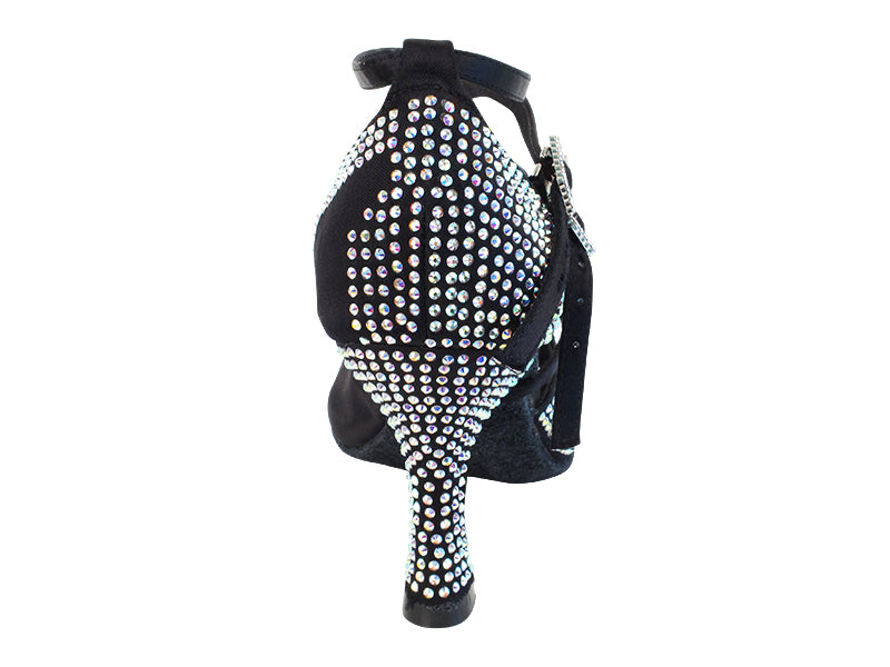 Ladies Crystal Collection S1004CC Black Satin