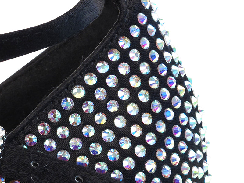 Ladies Crystal Collection S1004CC Black Satin