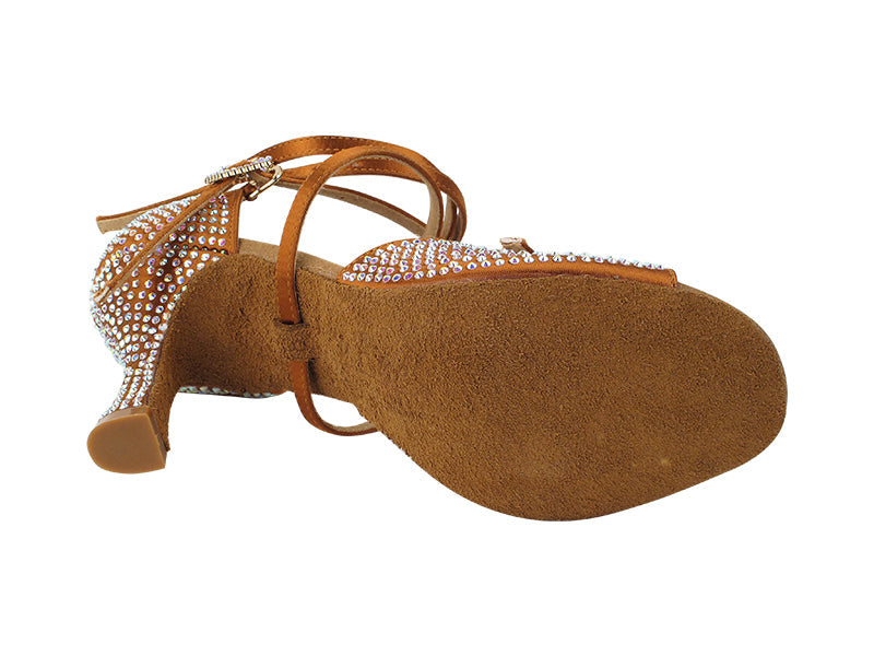 Ladies Crystal Collection S1004CC Copper Tan Satin