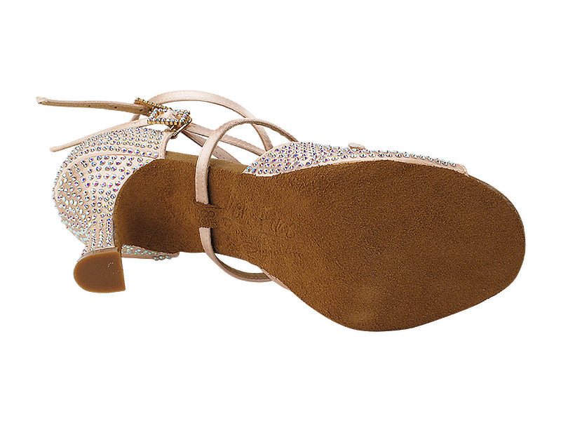 Ladies Crystal Collection S1004CC Flesh Satin