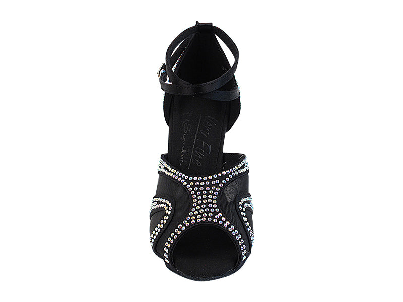 Ladies Crystal Collection S1005CC Black Satin