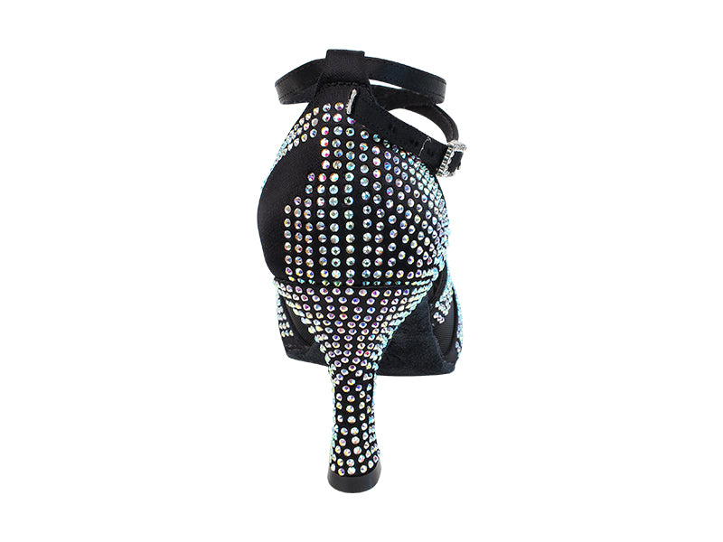 Ladies Crystal Collection S1005CC Black Satin