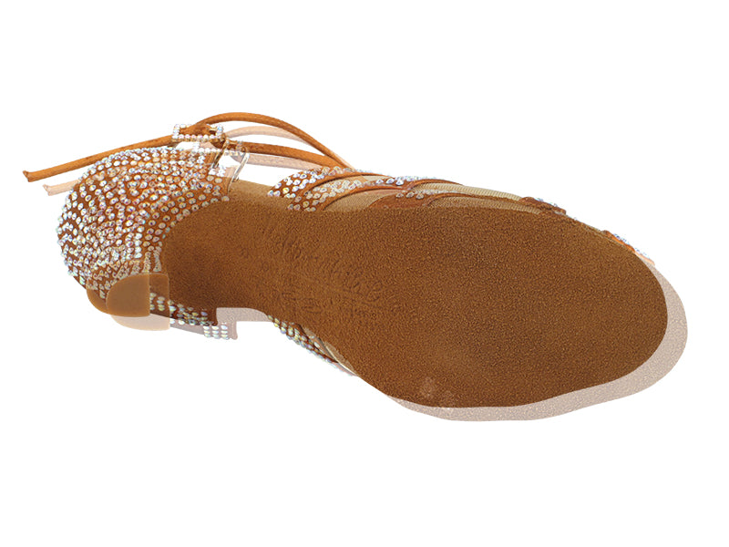 Ladies Crystal Collection S1005CC Copper Tan Satin