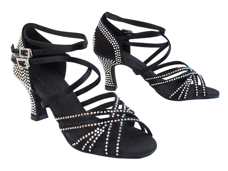 Ladies Crystal Collection S1006CC Black Satin
