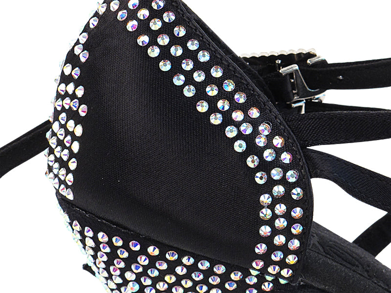 Ladies Crystal Collection S1006CC Black Satin