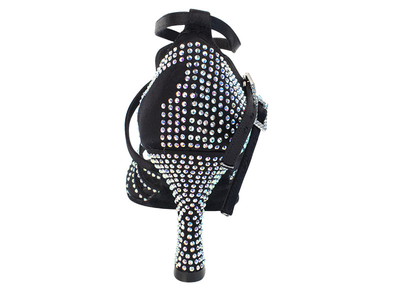 Ladies Crystal Collection S1006CC Black Satin