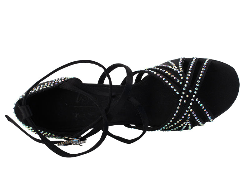 Ladies Crystal Collection S1006CC Black Satin