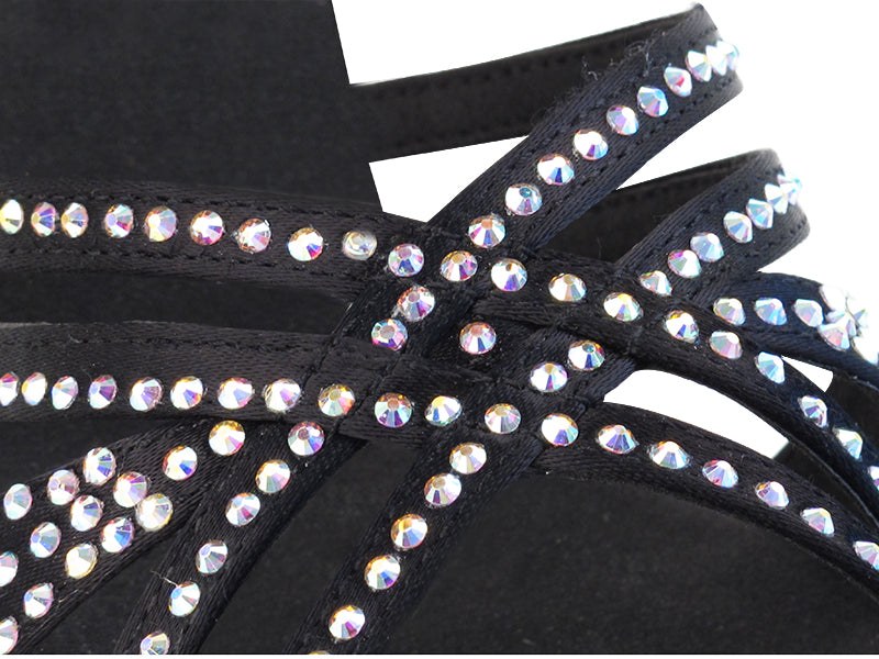 Ladies Crystal Collection S1006CC Black Satin