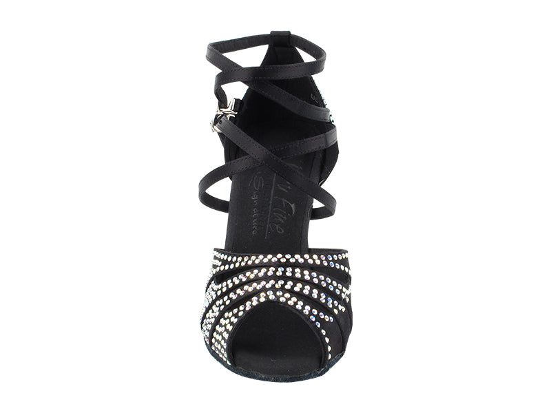 Ladies Crystal Collection S1007CC Black Satin