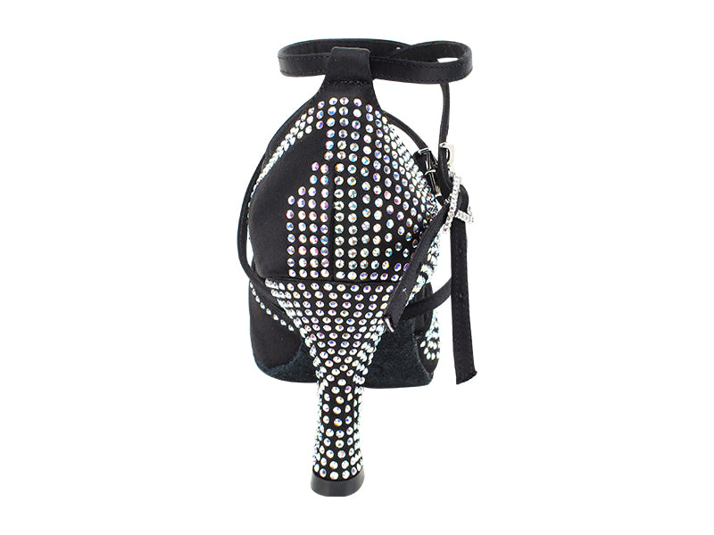 Ladies Crystal Collection S1007CC Black Satin
