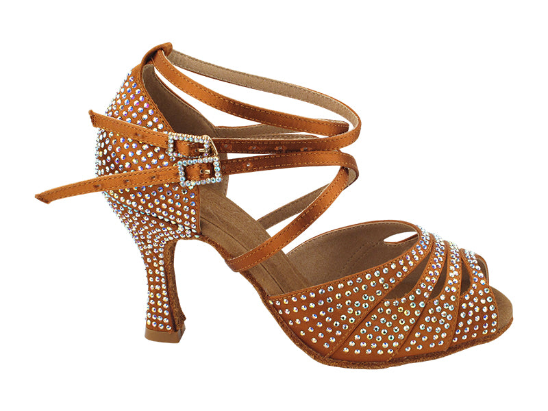 Ladies Crystal Collection S1007CC Copper Tan Satin