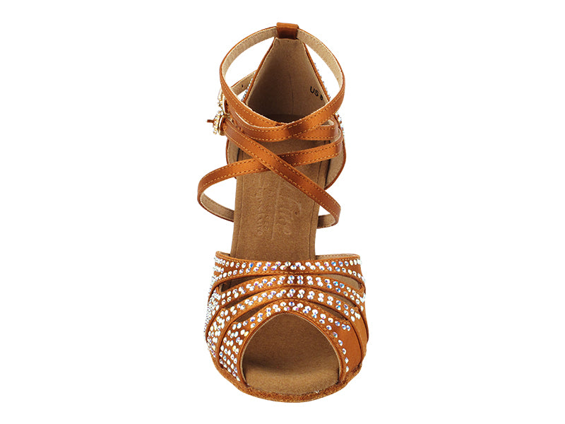 Ladies Crystal Collection S1007CC Copper Tan Satin