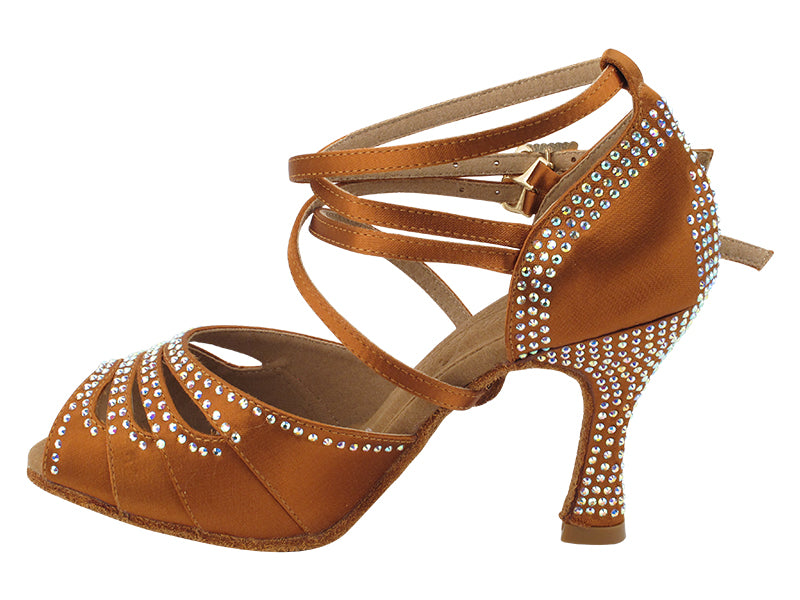 Ladies Crystal Collection S1007CC Copper Tan Satin