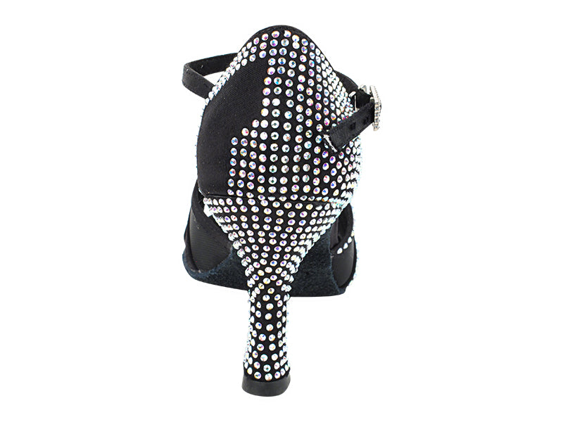 Ladies Crystal Collection S1009CC Black Satin
