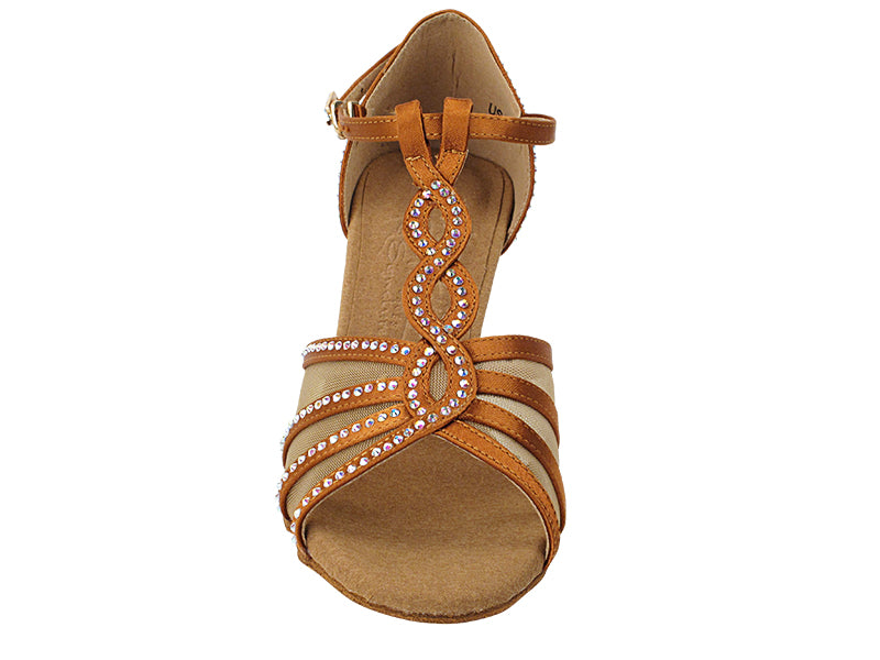 Ladies Crystal Collection S1009CC Copper Tan Satin