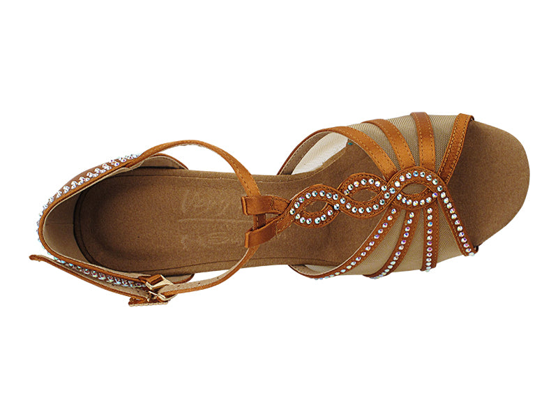 Ladies Crystal Collection S1009CC Copper Tan Satin