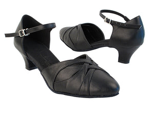 Ladies Cuban Heel SERA3542 Black Leather