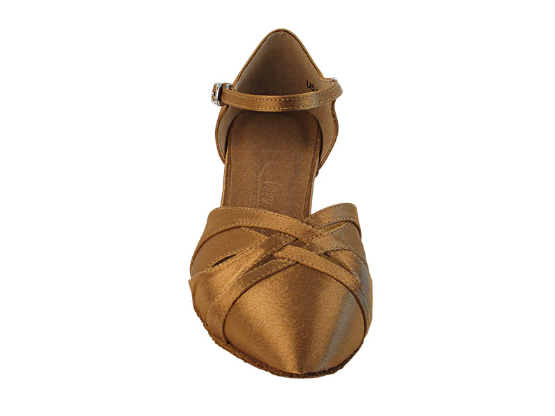 Ladies Cuban Heel SERA3542 Brown Satin