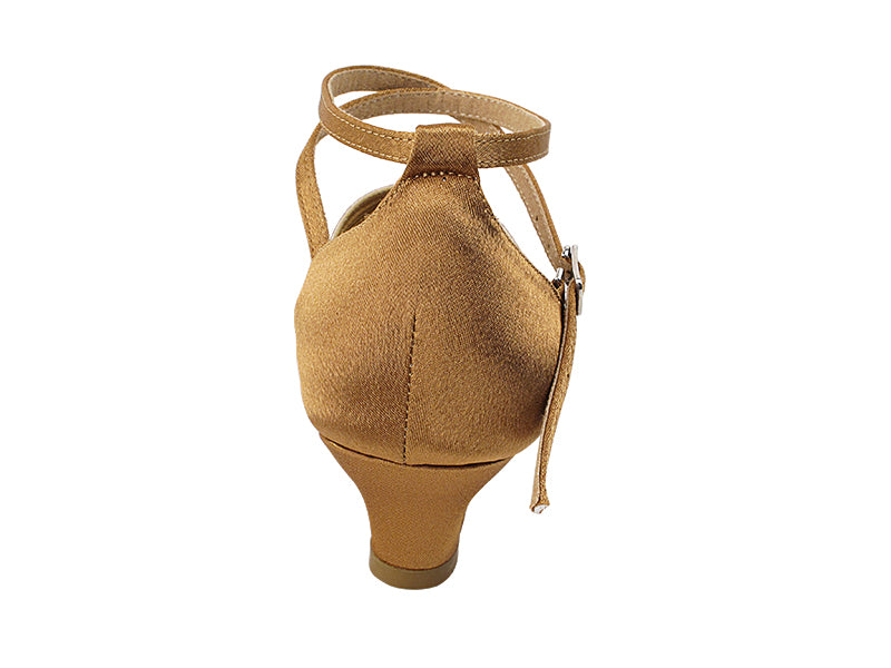 Ladies Cuban Heel SERA3543 Brown Satin