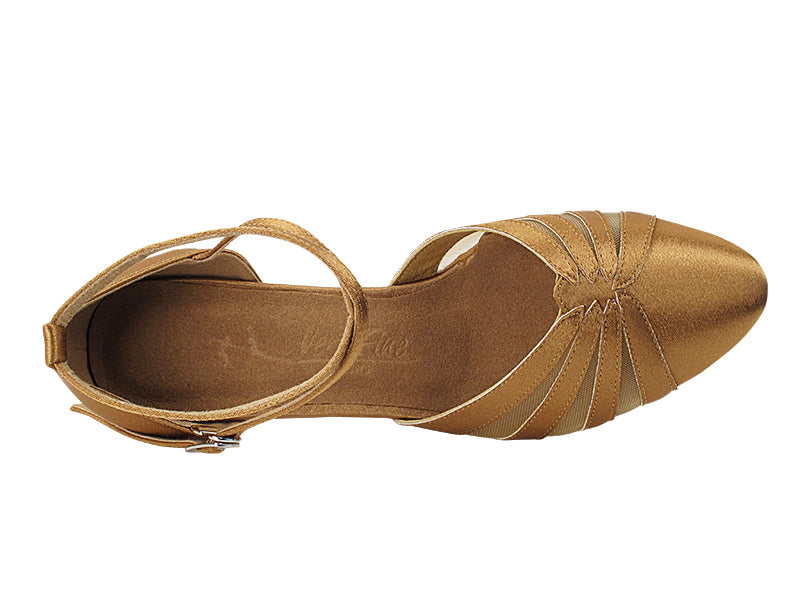 Ladies Cuban Heel SERA3543 Brown Satin