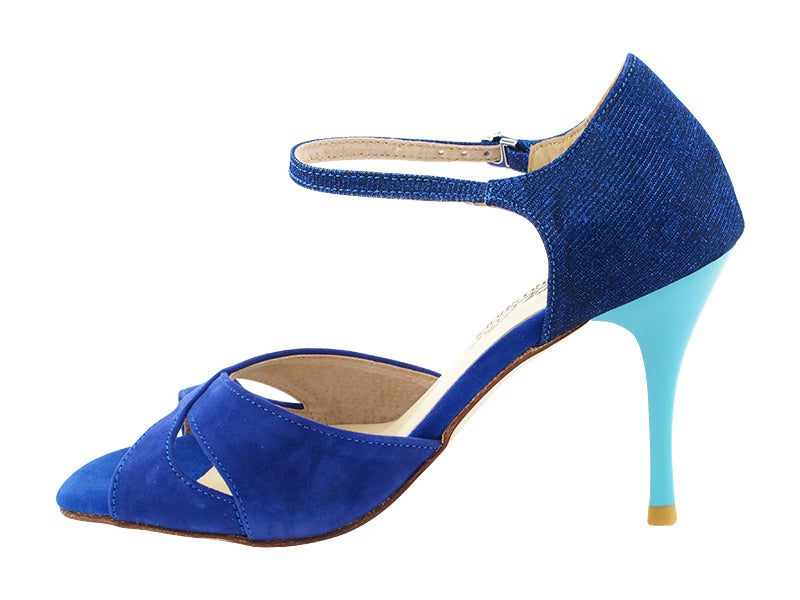 Ladies Tango VFTango 029 Navy Blue Suede/Blue Glitter Satin