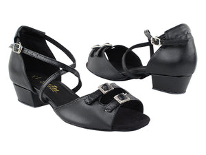 Ladies Flat Heel 1620FT Black Leather