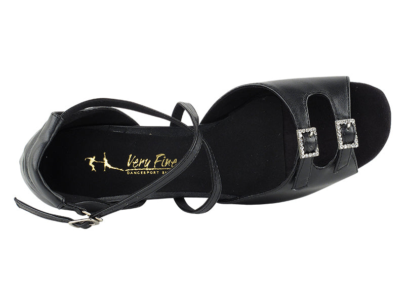 Ladies Flat Heel 1620FT Black Leather