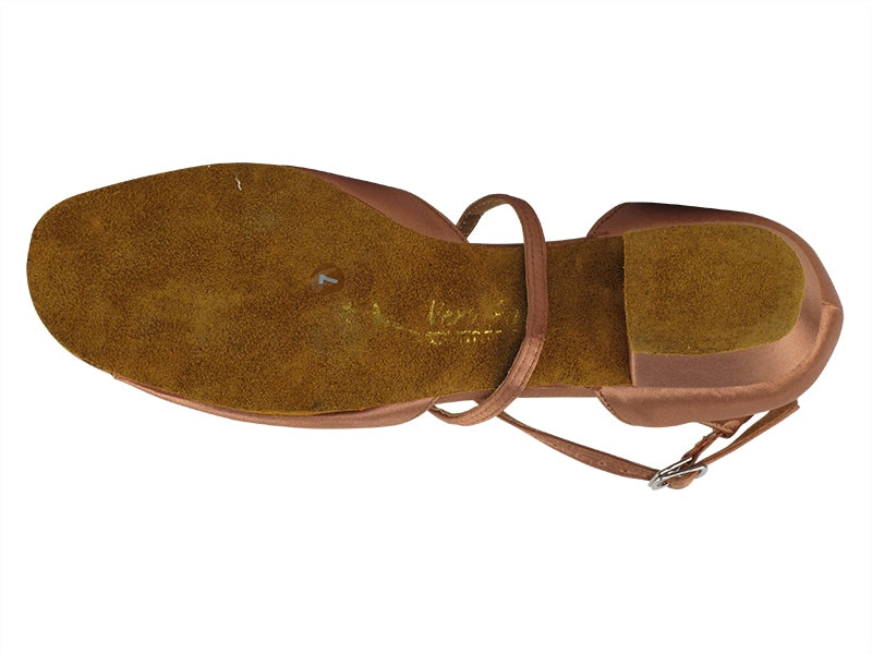Ladies Flat Heel 1620FT Tan Satin