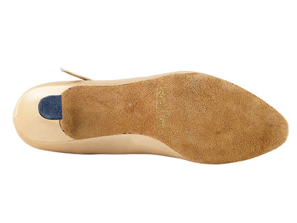 Ladies Cuban Heel 3008 Light Brown Satin