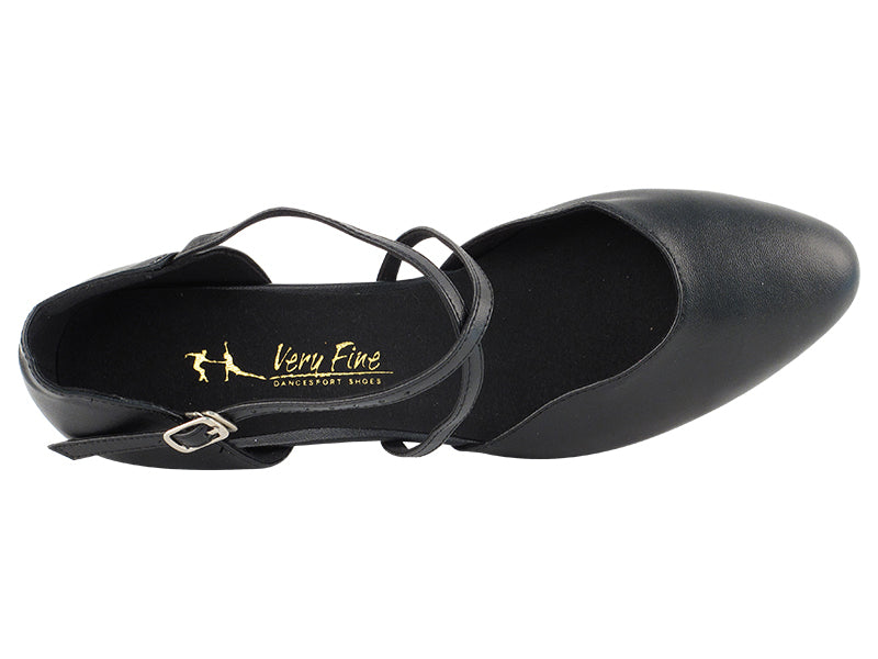 Ladies Flat Heel 9691FT Black Leather