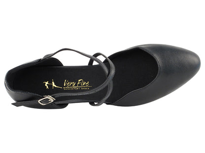 Ladies Flat Heel 9691FT Black Leather