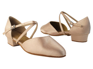 Ladies Flat Heel 9691FT Flesh Satin