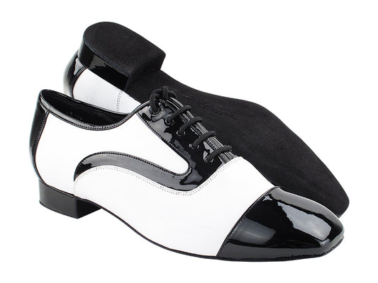 Men's Smooth/Standard C916102 Black Patent & White Leather