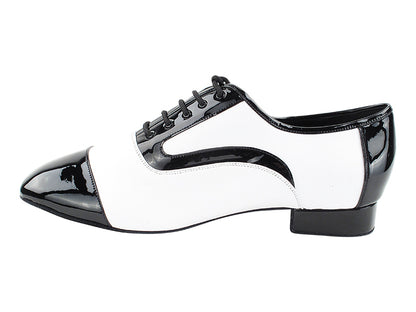 Men's Smooth/Standard C916102 Black Patent & White Leather