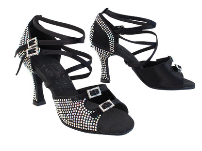 Ladies Crystal Collection S1004CC Black Satin