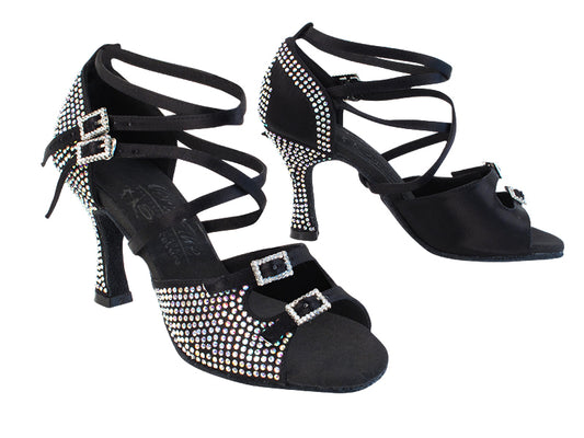 Ladies Crystal Collection S1004CC Black Satin