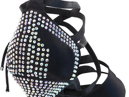 Ladies Crystal Collection S1004CC Black Satin