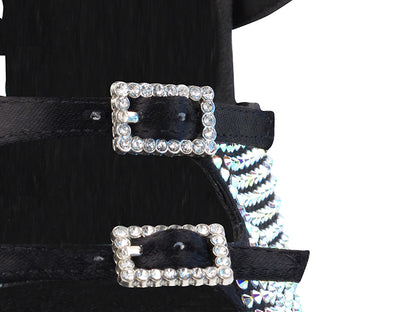Ladies Crystal Collection S1004CC Black Satin