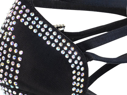 Ladies Crystal Collection S1004CC Black Satin