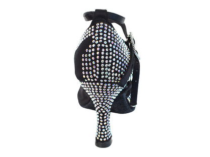Ladies Crystal Collection S1004CC Black Satin
