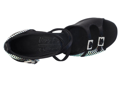 Ladies Crystal Collection S1004CC Black Satin