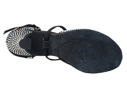Ladies Crystal Collection S1004CC Black Satin