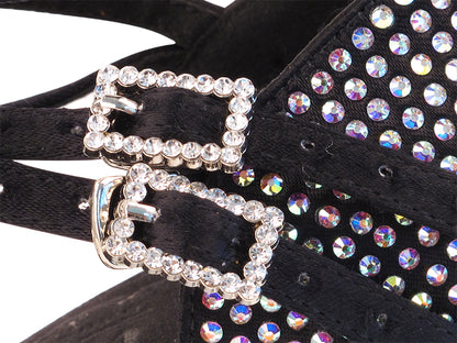 Ladies Crystal Collection S1004CC Black Satin