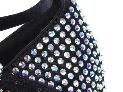 Ladies Crystal Collection S1004CC Black Satin